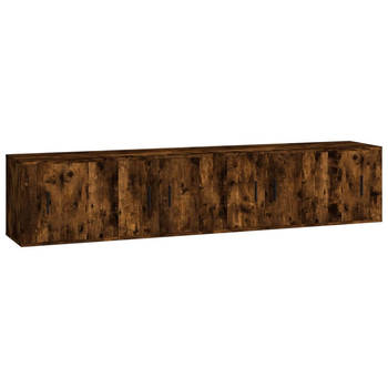 The Living Store TV-meubelset - Gerookt Eiken - 2 x 40 cm x 34.5 cm x 40 cm - 2 x 57 cm x 34.5 cm x 40 cm