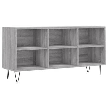 The Living Store Tv-meubel - Tv-kast 6 vakken - 103.5 x 30 x 50 cm - Grijs Sonoma Eiken
