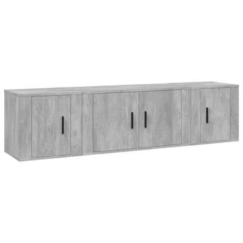 The Living Store Tv-meubelset Betongrijs - 80x34.5x40cm - 2x40x34.5x40cm