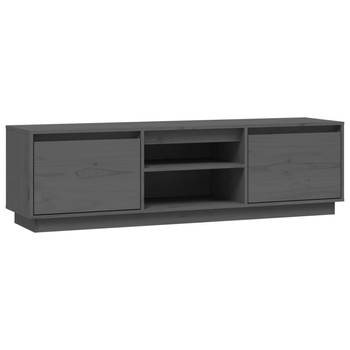 The Living Store Tv-kast - Grenenhout - 140 x 35 x 40 cm - Grijs