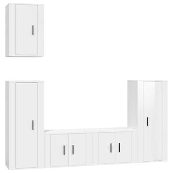 The Living Store Tv-meubel set - 2x 57x34.5x40 cm - 2x 40x34.5x100 cm - 1x 40x34.5x60 cm - Hoogglans wit