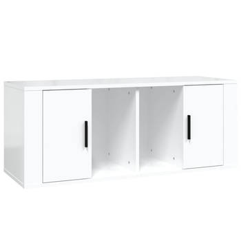 The Living Store TV-meubel - Hoogglans wit - 100 x 35 x 40 cm - Stevig en praktisch