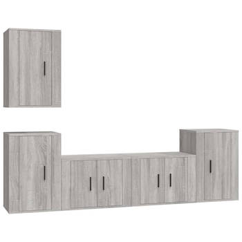 The Living Store TV-meubelset Sonoma Eiken - 2x 57x34.5x40 cm - 3x 40x34.5x60 cm