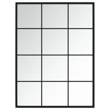 The Living Store Wandspiegel - Binnenspiegel - 80x60 cm - Zwart