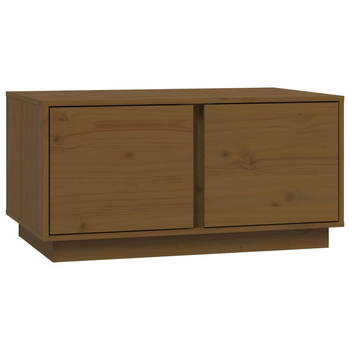 The Living Store Salontafel Grenenhout - 80 x 50 x 40 cm - Honingbruin