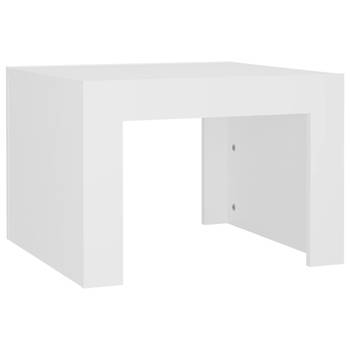 The Living Store Salontafel Wit Spaanplaat 50x50x35 cm - Stabiel oppervlak - Duurzaam - Makkelijk schoon te maken