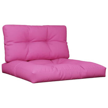 The Living Store Palletkussens - Polyester - Zachte vulling - Brede toepassing - 80x80x12 cm - roze