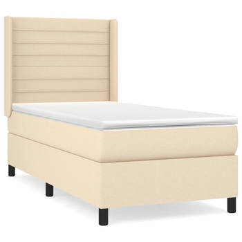 The Living Store Boxspringbed - Comfort Deluxe - Bed - 203 x 83 x 118/128 cm - Crème - Pocketvering