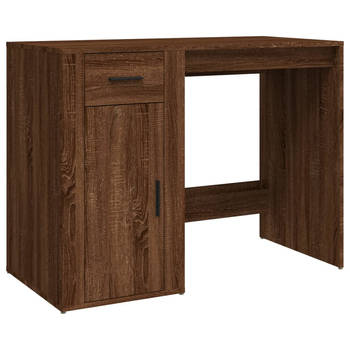 The Living Store Bureau Computer - Bruineiken - 100 x 49 x 75 cm - Duurzaam bewerkt hout