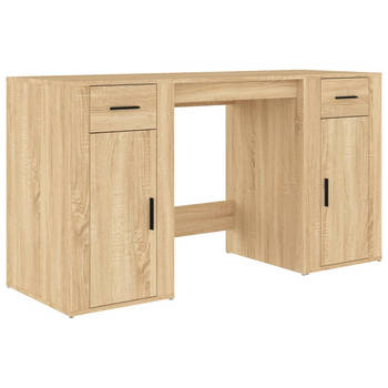The Living Store Bureau en Kast - Sonoma Eiken - 100x49x75 cm - Duurzaam bewerkt hout - Met opbergruimte - Praktische