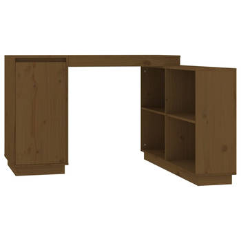 The Living Store Bureau Computer Massief Grenenhout - 110 x 50 x 75 cm - Honingbruin