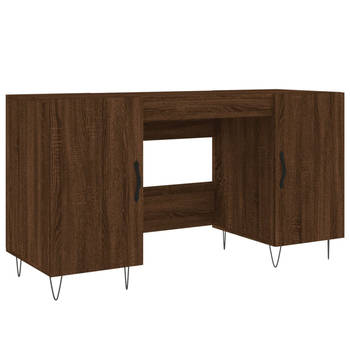 The Living Store Bureau - Bruineiken - 140 x 50 x 75 cm - Duurzaam bewerkt hout - Met opbergruimte