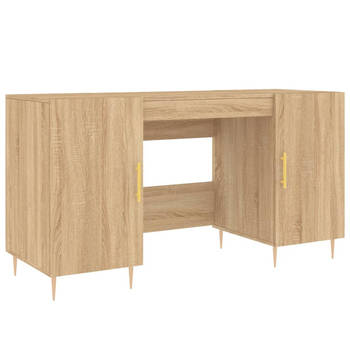 The Living Store Bureau - Sonoma Eiken - 140 x 50 x 75 cm - Opbergruimte - Industriële Stijl
