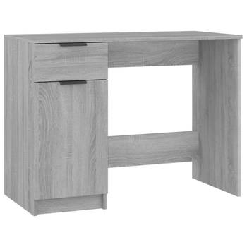 The Living Store Bureaukast - Grijs Sonoma Eiken - 100 x 50 x 75 cm - Stevig - Voldoende opbergruimte