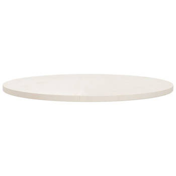 The Living Store Tafelblad rond - Grenenhout - 80 x 2.5 cm (ø x H) - Wit