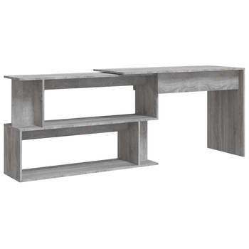 The Living Store Bureau - Strak en Modern - Bewerkt Hout - 200x50x76 cm - Grijs Sonoma Eiken