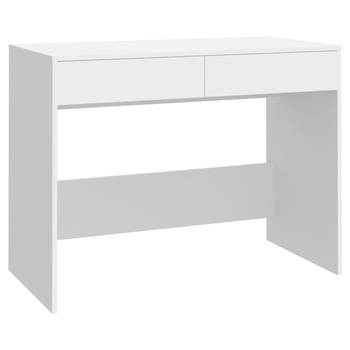 The Living Store Werktafel - Bureau - Wit - 101 x 50 x 76.5 cm - Stevige Constructie