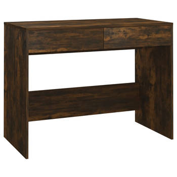 The Living Store Werktafel - Gerookt eiken - 101 x 50 x 76.5 cm - Stabiele constructie