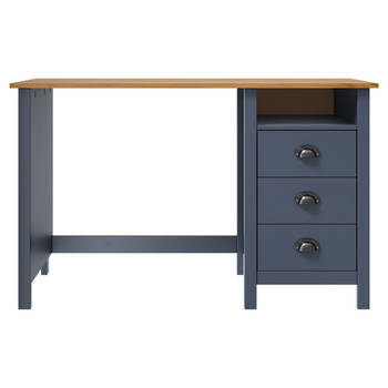 The Living Store Hill Computertafel - Massief grenenhout - 120x50x74 cm - 3 lades - 1 schap