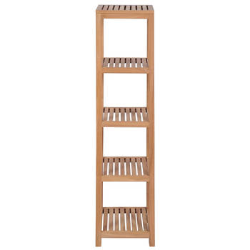 The Living Store Teakhouten Schap 4 niveaus - Badkamer - Woonkamer - Tuin - 42x42x165cm - Massief teakhout -