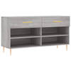 The Living Store Schoenenbank - naam - Opbergen en Zitten - 102x35x55 cm - Grijs Sonoma Eiken