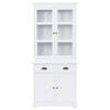 The Living Store Buffetkast - Wit - 80 x 40 x 180 cm - MDF en metaal