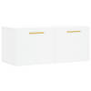 The Living Store Wandkast - White Wood - Meubel - 80 x 36.5 x 35 cm - Wit