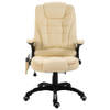 The Living Store Kantoorstoel Ergonomisch - Crème - 68 x 71 x (110-119) cm - 6-punts massage - verwarming