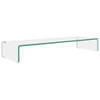 The Living Store TV-meubel - Glazen constructie - Verhoger - Gehard glas - Transparant - 90 x 30 x 13 cm - 12 mm dik