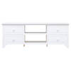 The Living Store TV-meubel - Massief paulowniahout - Wit - 108 x 30 x 40 cm - 2 vakken - 4 lades