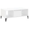 The Living Store Salontafel Industrieel - 90 x 50 x 36.5 cm - Wit