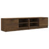 The Living Store TV-meubel - Bruineiken - 80 x 35 x 36.5 cm - Stereokast met opbergruimte