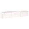 The Living Store TV-meubel Wit Massief Grenenhout - 60 x 30 x 35 cm - Set van 3