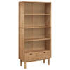 The Living Store OTTA Boekenkast - 88x35x180 cm - massief grenenhout - bruin