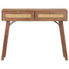 The Living Store Houten Consoletafel - Massief mangohout - 100 x 35 x 76 cm - Met 2 lades