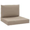 The Living Store Palletkussens - Oxford stof - 60x60x8 cm - 60x38x13 cm - Taupe