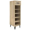 The Living Store Schoenenkast Sonoma Eiken - 30x35x105 cm - Ruimtebesparend