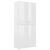 The Living Store Schoenenkast - Hoogglans wit - 80 x 39 x 178 cm - 6 schappen - 2 deuren