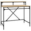 The Living Store Bureau Industrieel - Sonoma Eiken - 100 x 50 x 90 cm - Bewerkt Hout en Ijzer