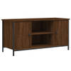 The Living Store TV-Kast Vintage Bruineiken - 100 x 40 x 50 cm - Duurzaam hout en ijzer - Opbergruimte en uitstal