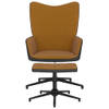 The Living Store Relaxfauteuil - bruin fluweel - 62 x 68 x 98 cm - draaibaar - met voetenbank - The Living Store