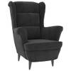 The Living Store Fauteuil Velours - Donkergrijs - 81x90x96.5 cm - Stabiel frame - Comfortabele zit - 110 kg