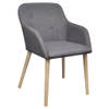 The Living Store Eetkamerstoelen - Eetkamerstoelen - 52 x 57 x 76.5 cm - Lichtgrijs Polyester 100%