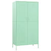 The Living Store Kledingkast - Mint - Staal - 90 x 50 x 180 cm - Verstelbare schappen