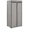 The Living Store Kledingkast Grijs 75x50x160cm - Stevig Ijzeren Frame - Ademend Polyester - Met Ritsen