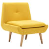 The Living Store fauteuil geel polyester 73x66x77 cm - met rubberwood poten