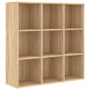 The Living Store Boekenkast - Sonoma Eiken - 98 x 30 x 98 cm - 9 vakken