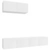 The Living Store TV-meubelset - Hoogglans wit - 80 x 30 x 30 cm - 3 stuks