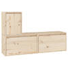 The Living Store Televisiekasten - Klassiek design - Massief grenenhout - Set van 3 - 60x30x35cm - 30x30x40cm -