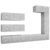 The Living Store televisiemeubelset Hangend Betongrijs - 80 x 30 x 30 cm - Stevig en duurzaam